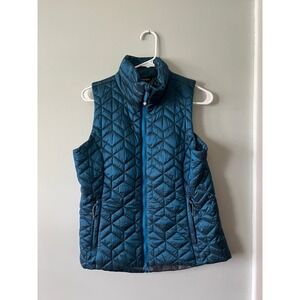 Noble Equestrian Puffer Vest Jacket Teal Nylon Women Size Small